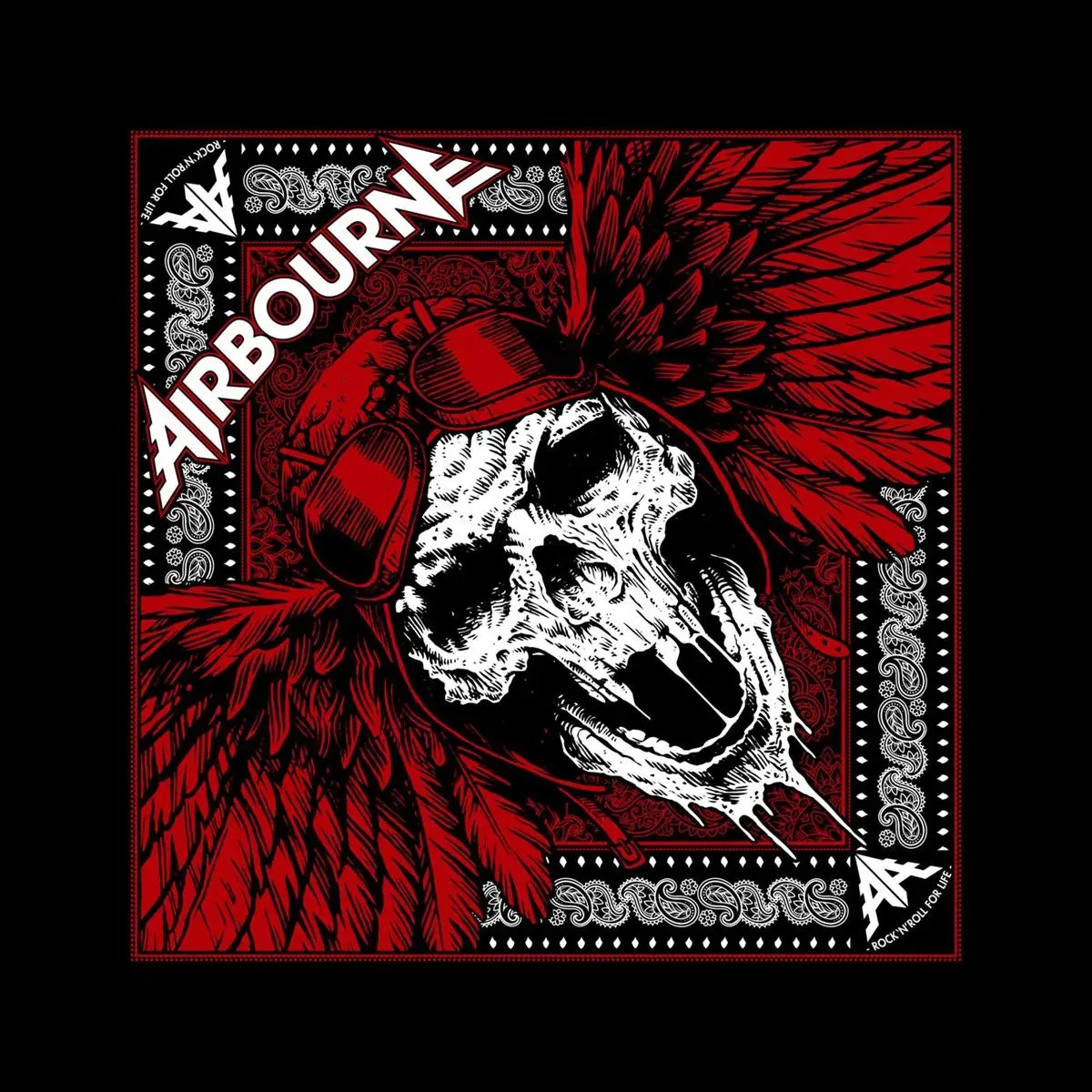 Airbourne Bandana -  Red Skull 